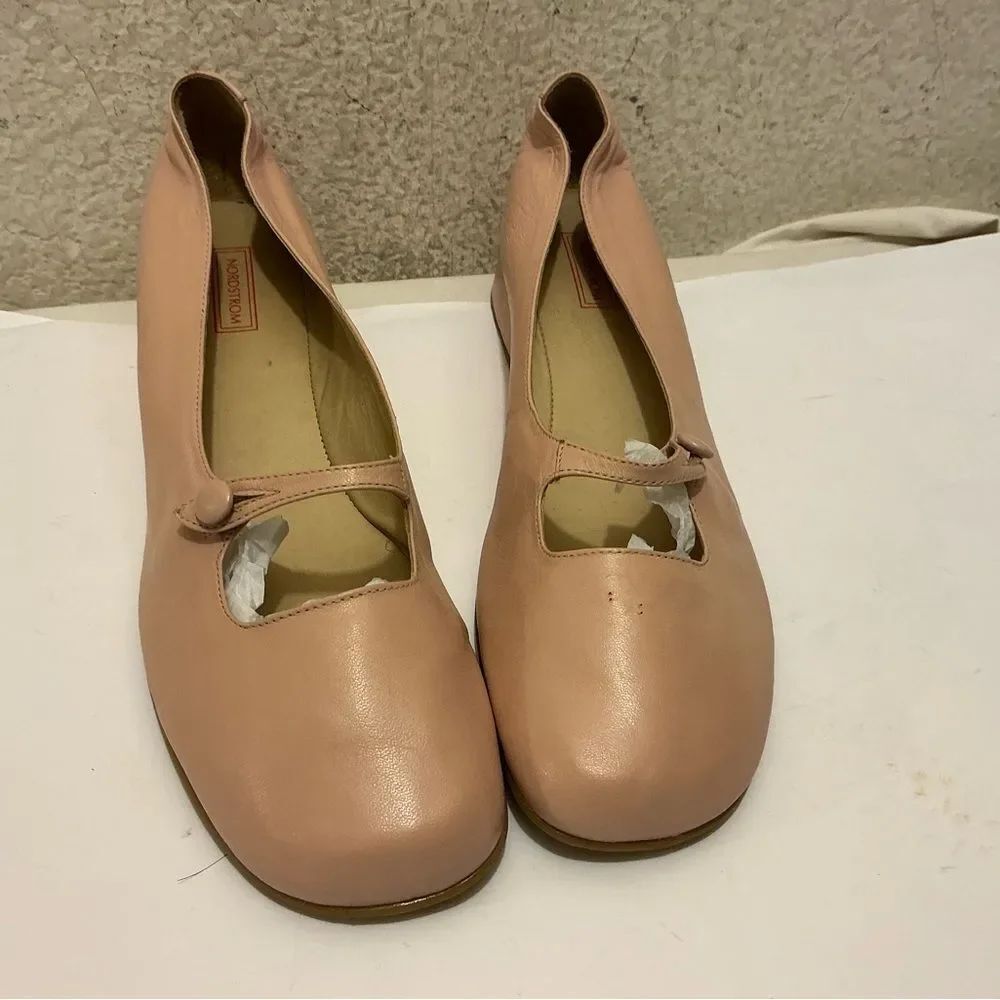 NORDSTROM pale rose Round Toe mary Jane Flats (11)